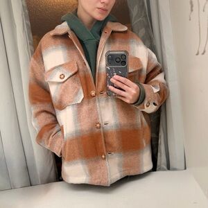 Plaid Button-Up Women's Jacket